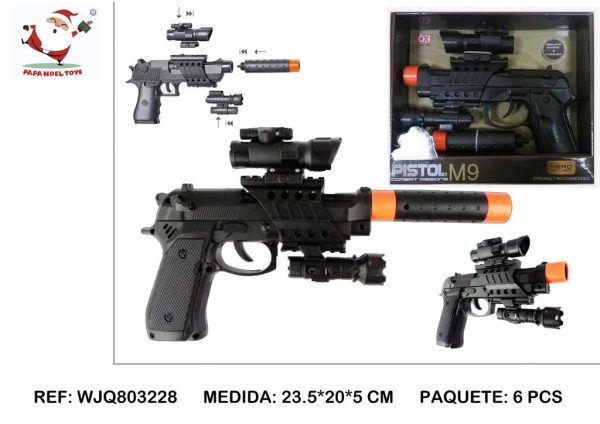 Juguete pistola M9 Beretta con luz y sonido - Juguetes de armas y diversidad