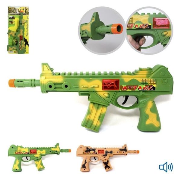 Juguete pistola militar con sonido, movimiento y luz - Pistola de fricción