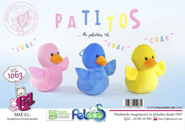 Juguetes de pato 3 colores 13 cm - Juguetes para niños
