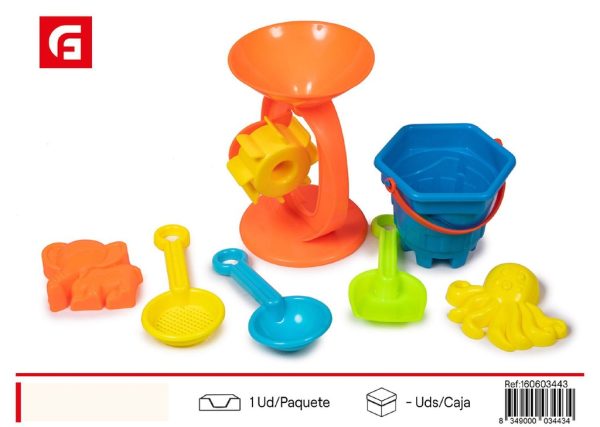 Juguetes de playa con molinillo, mini cubo y palas - Diversión en la arena