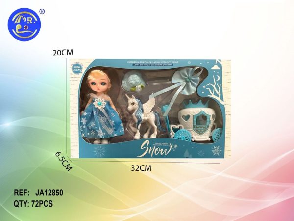 M muñeca princesa con carro de princesas 48 cm - Línea de muñecas