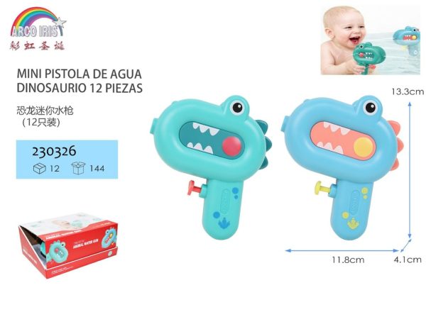 Mini pistola de agua dinosaurio (12 unidades) - Juguetes para el verano