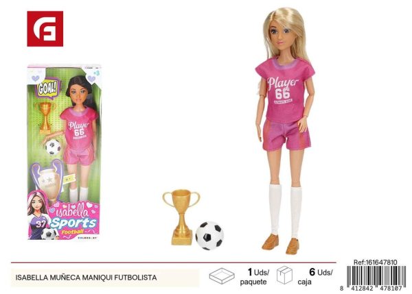 Muneca maniquí futbolista Isabella - Muñeca de colección