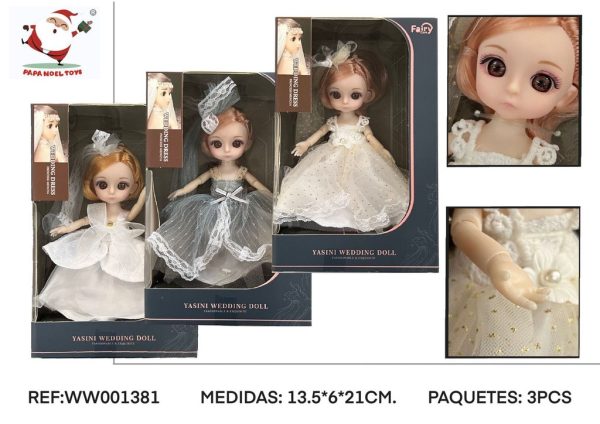 Muñeca de 6 pulgadas con vestido de novia - Juguetes de muñecas