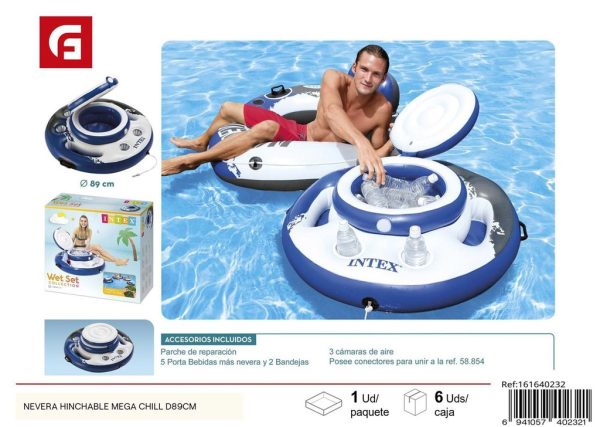 Nevera hinchable Mega Chill D89 cm - Diversión y refrescos en la piscina