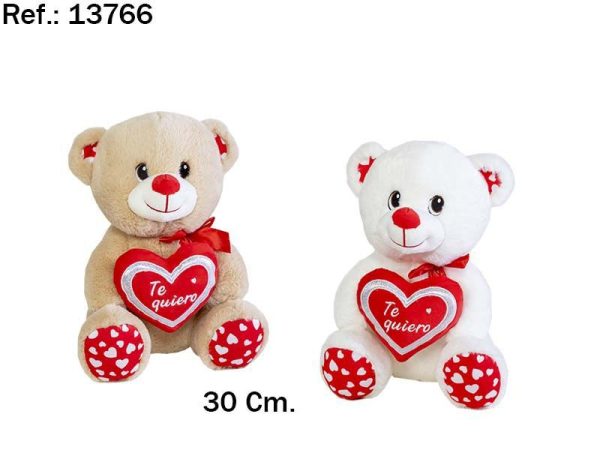 Osito Corazón Te Quiero con Pies Corazones 30 cm - Productos de San Valentín