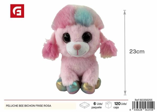 Peluche de bichón frisé rosa - Peluches y juguetes blandos