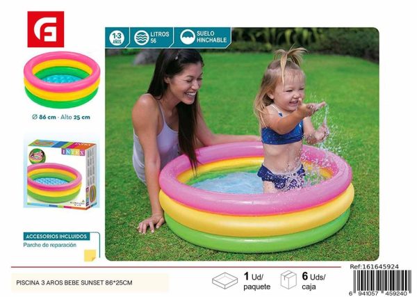 Piscina 3 aros bebé Sunset 86*25 cm - Relajación en el agua