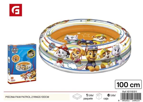 Piscina Paw Patrol 2 rings 100 cm - Diseño emocionante para niños
