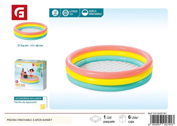 Piscina hinchable 3 aros Sunset - Diversión para todos