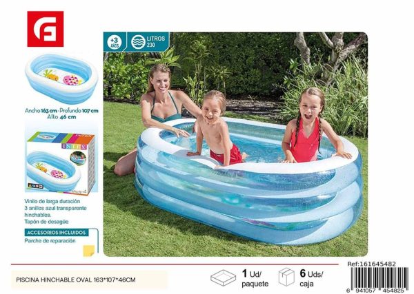 Piscina hinchable oval 163*107*46 cm - Diversión en el agua