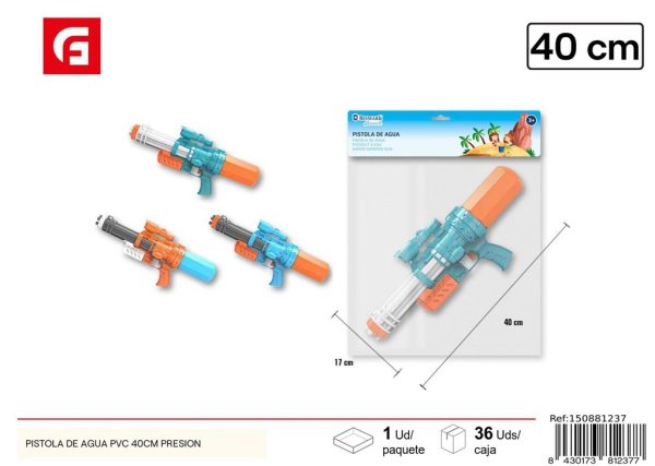 Pistola de agua PVC 40 cm presión - Juguetes de verano