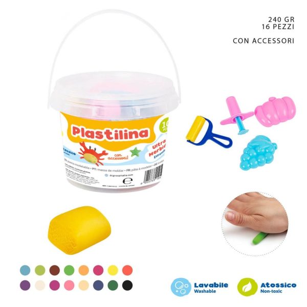 Plasticina 15g 16pz + 4 herramientas - Material artístico