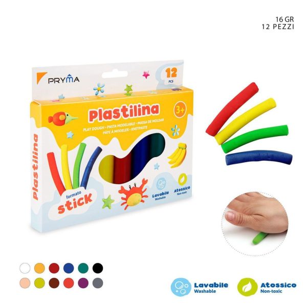 Plasticina 16g 12 piezas - Material de arte