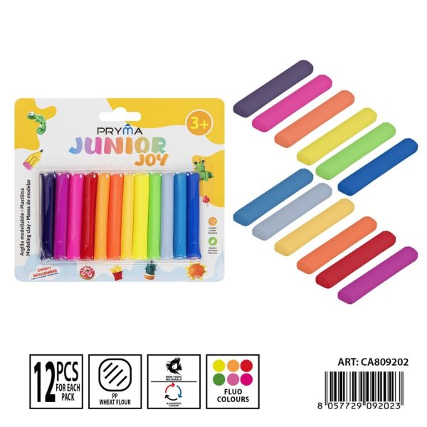 Plastilina 12 piezas fluo - Manualidades