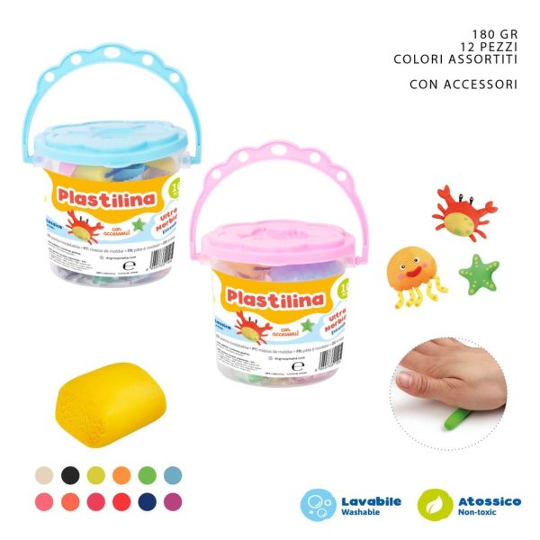 Plastilina 15 g 12 piezas + 4 herramientas - Materiales de manualidades
