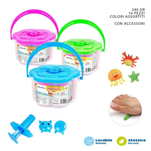 Plastilina 15 g 16 unidades + 4 herramientas - Manualidades