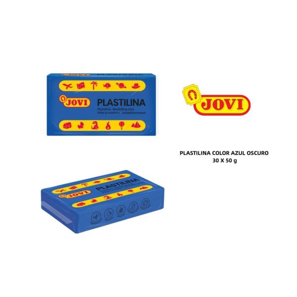 Plastilina caja 30 pastillas 50 g azul oscuro - Material de oficina y arte