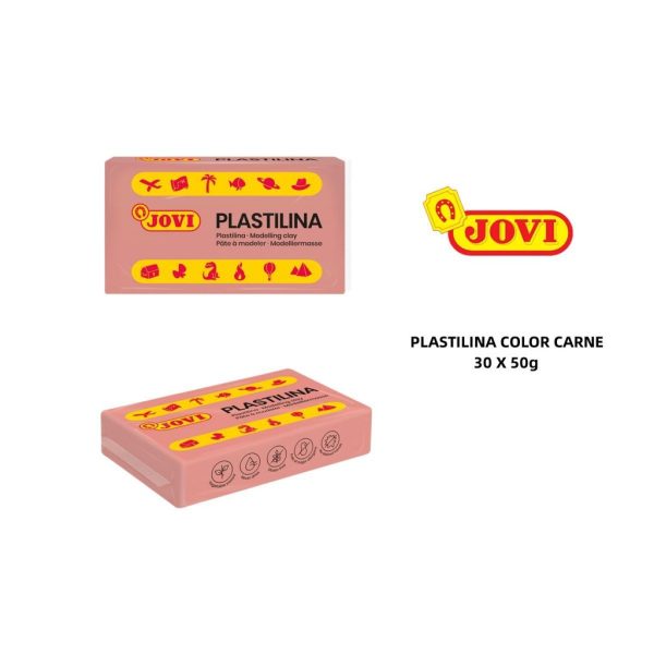 Plastilina caja 30 pastillas 50 g carne - Material de oficina y arte