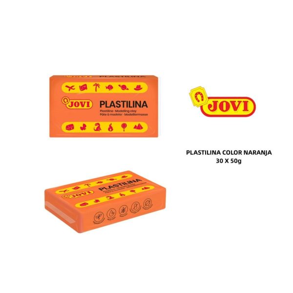 Plastilina caja 30 pastillas 50 g naranja - Material de oficina y arte