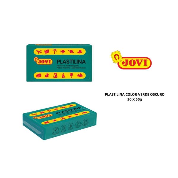Plastilina caja 30 pastillas 50 g verde oscuro - Material de oficina y arte