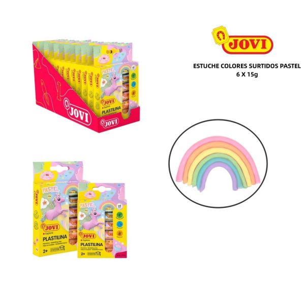 Plastilina en estuche 6 barras de 15g de varios colores - Material de arte