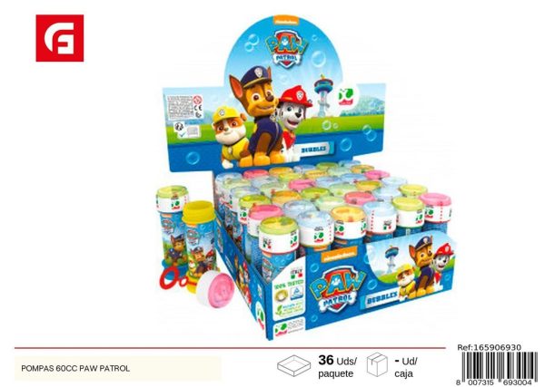 Pompitas de 60cc Paw Patrol - Juguetes de pompas