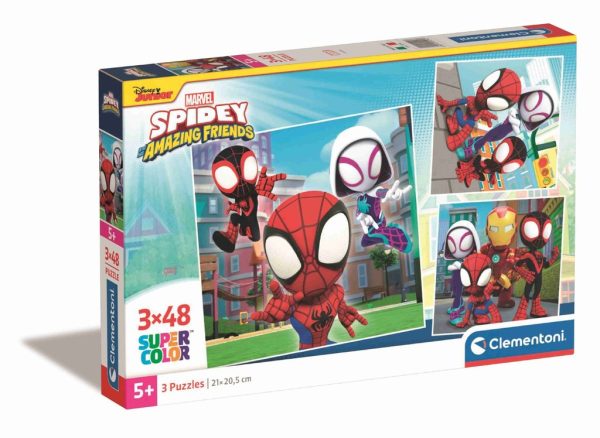 Puzzle 3x48 Square Spidey and His Amazing Friends - Licencia oficial