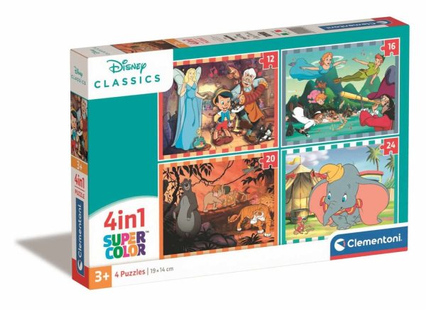 Puzzle 4 en 1 Disney Classics - Licencia oficial