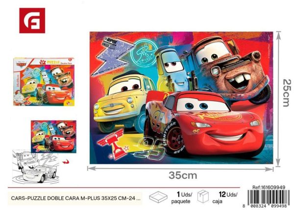 Puzzle de Cars doble cara 24 piezas 35*25 cm - Juguete educativo de acción