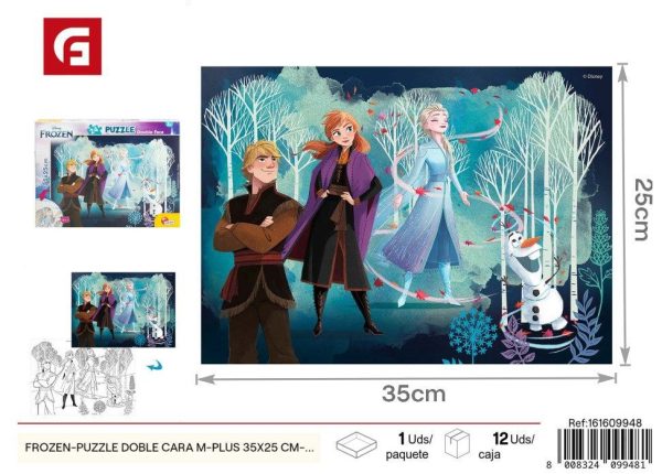 Puzzle doble cara de Frozen 24 piezas 35*25 cm - Juguete educativo de aventura