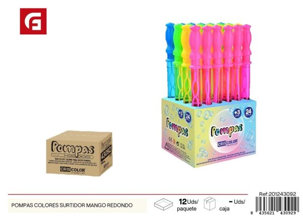 Pómbas de colores surtidas con mango redondo - Juguetes para niños
