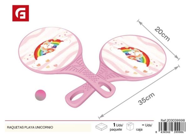 Raquetas de playa unicornio - Juguetes temáticos de playa