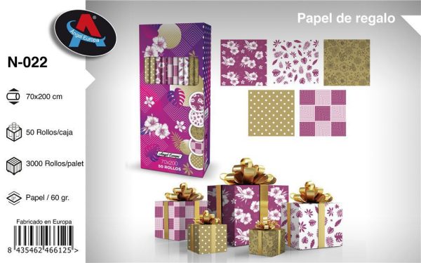 Rollo de papel de regalo Morado 70 x 200 cm 50P - Suministros para fiestas