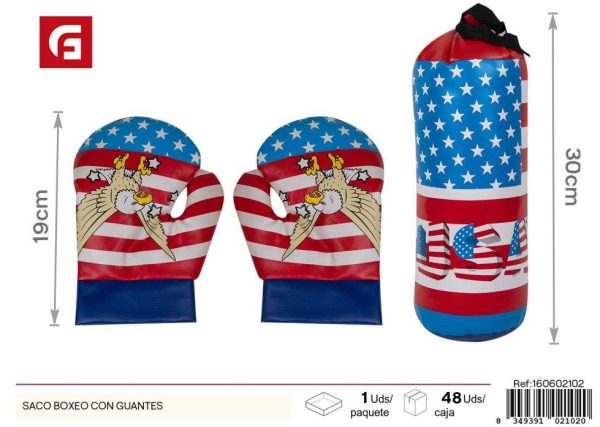 Saco de boxeo con guantes - Juguetes y deportes