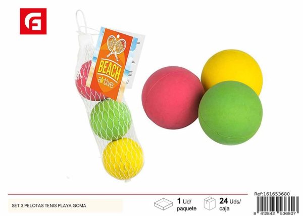 Set de 3 pelotas de tenis de goma - Juguetes de verano