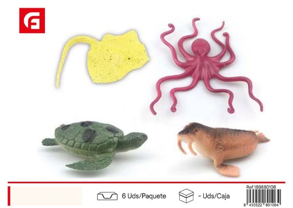 Set de animales marinos 4 piezas de 5 pulgadas - Juguetes de animales