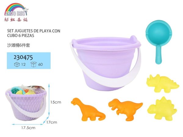 Set de juguetes de playa con cubo 6 piezas - Juguetes de verano