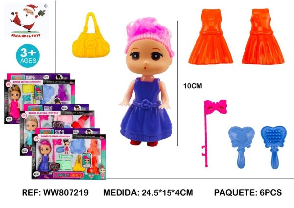 Set de muñeca con accesorios de 3.5 pulgadas (3 modelos) - Juguetes de muñecas