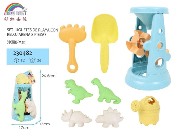 Set juguetes de playa con reloj de arena 8 piezas - Juguetes de verano