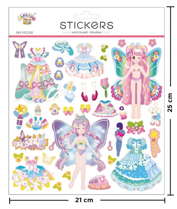 Stickes "Cambiar ropas" 21x25 cm - Adhesivos para manualidades infantiles