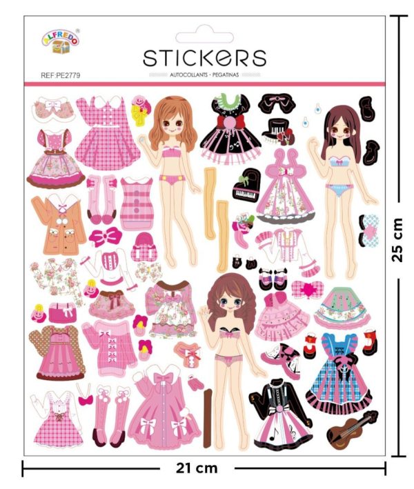 Stickes "Cambiar ropas" 21x25 cm - Manualidades educativas para niños