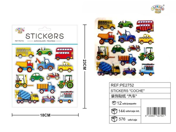 Stickes "Coche" 18x23 cm - Decoraciones para niños y creatividad