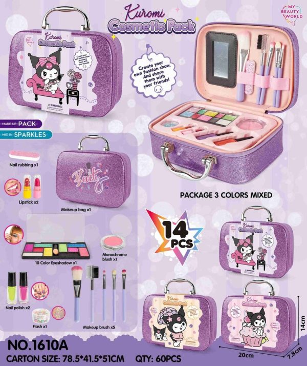 Unicornio de maquillaje Kuromi (48) 1610A - Juguete de maquillaje