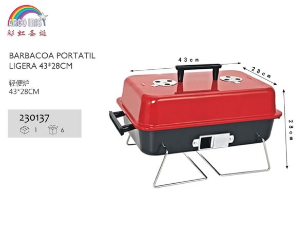 Barbacoa portátil ligera 43x28cm
