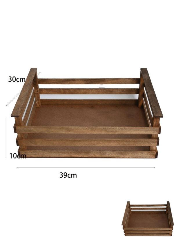 Cajón de madera envejecido 39x30x10 - Decoración de hogar