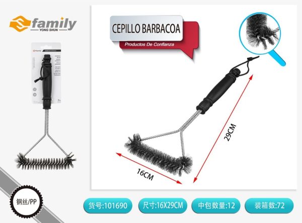 Cepillo barbacoa inoxidable 30cm - Herramientas de limpieza para asados