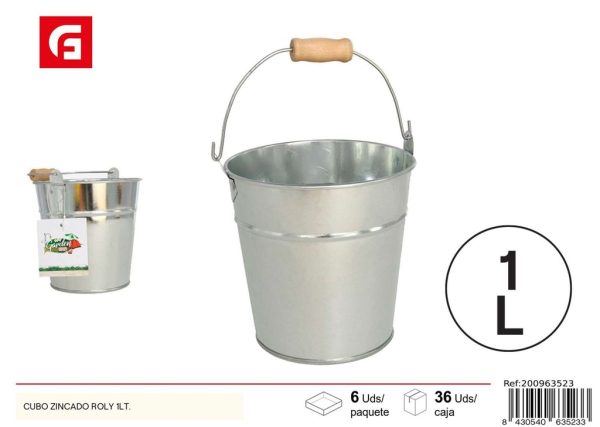 Cubo de zincado Roly de 1 litro - Macetas decorativas y accesorios de jardín
