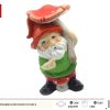 Gnomo de cerámica decorativo en forma de seta - Adornos para jardín