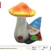 Gnomo de cerámica decorativo en forma de seta - Adornos para jardín - Imagen 3